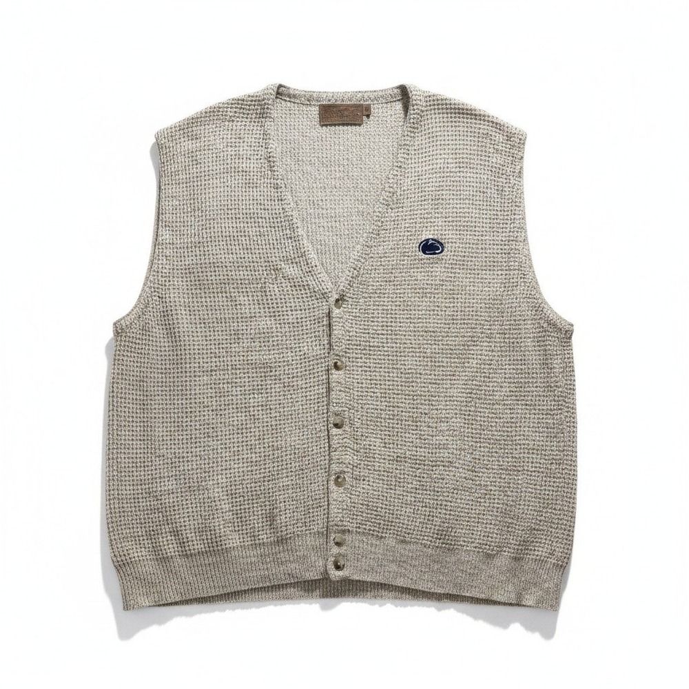 Shenandoah Womens XXL Tan Knit Sweater Vest Penn State Nittany Lions Vintage XXL